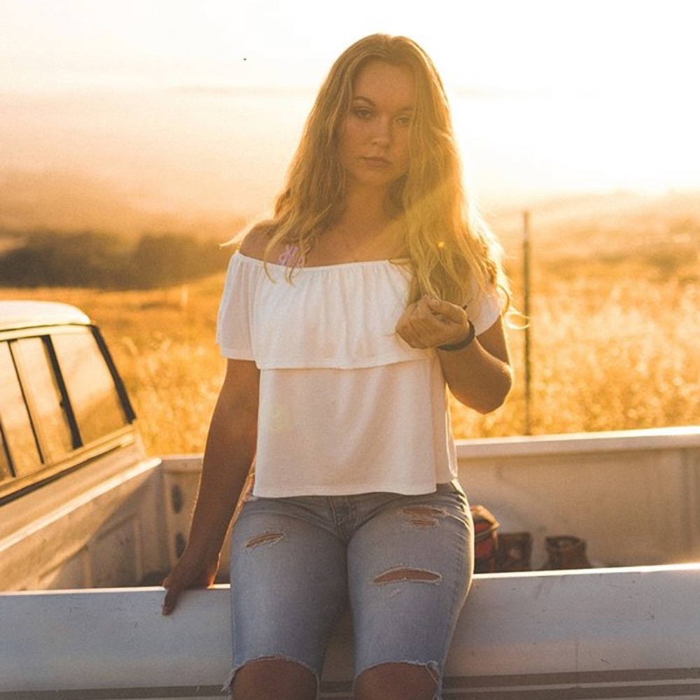 Off shoulder white shirt